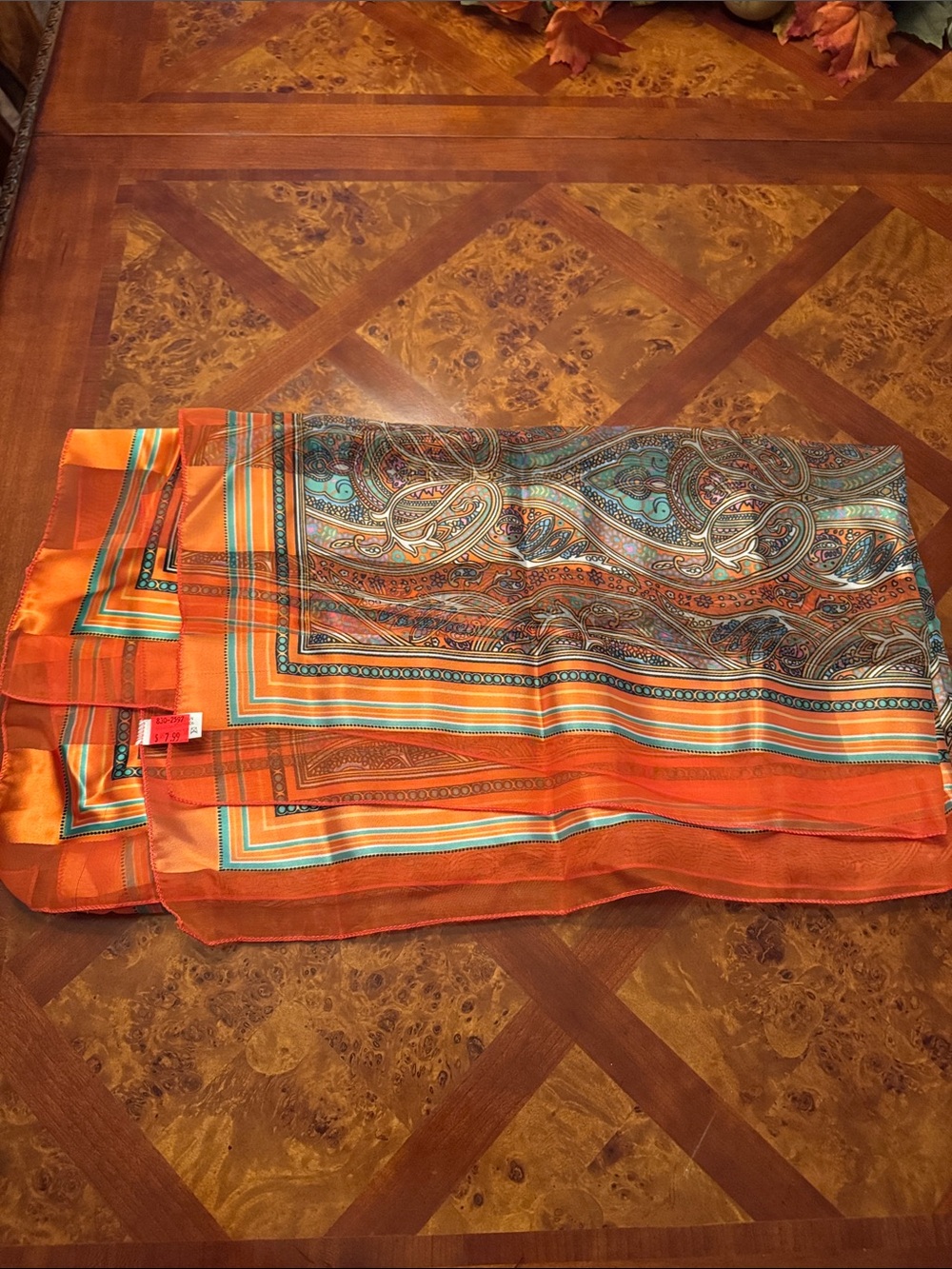 Orange Paisley Print Women’s Skirt